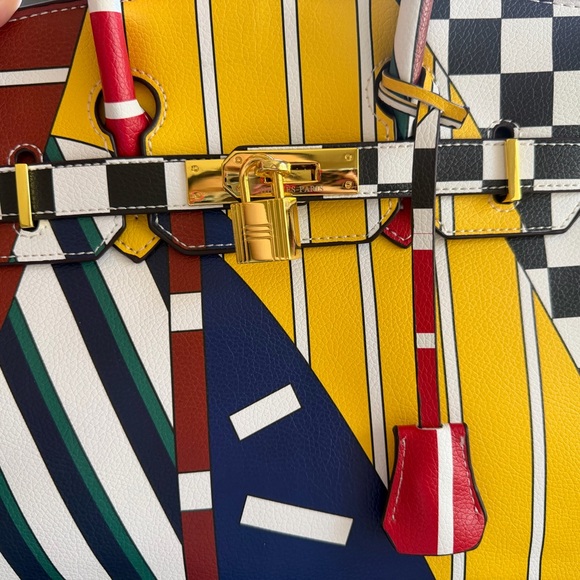 Colorful Geometric Women's Handbag, New - Picture 15 of 16